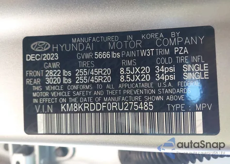 2024 Hyundai Ioniq 5 Disney100 Platinum Edition z USA, uszkodzony, nr VIN KM8KRDDF0RU275485